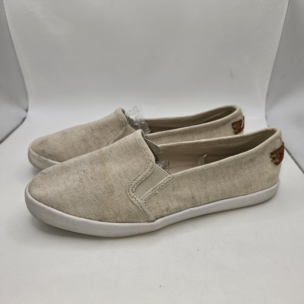 Nautica Women's Chaser Slip-On Canvas Flats US 7 Beige Casual Comfort Shoes